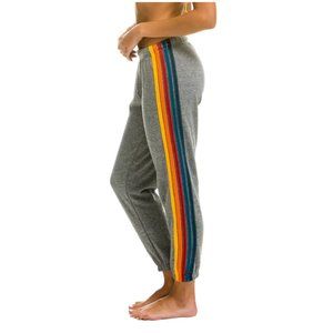 5 STRIPE SWEATPANTS - HEATHER GREY (size M)